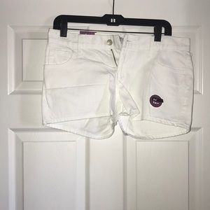 New with tags, white denim shorts